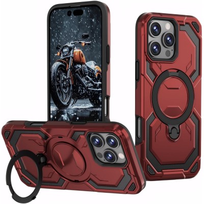 Funda Magsafe para iPhone 16 Pro Max, cubierta giratoria de 360 grados, color negro