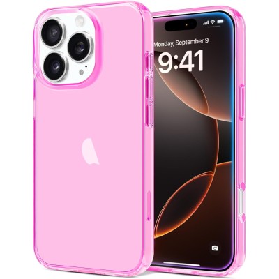 JJGoo Funda transparente compatible con iPhone 16 Pro Max, funda protectora de TPU suave y transpare