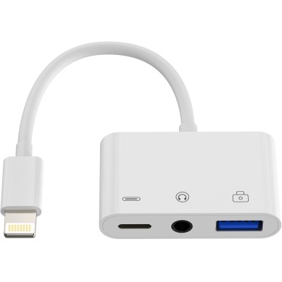 Divisor de cámara USB 3 en 1, macho a hembra, compatible con USB 3.0, compatible con iPhone 13, 12, 