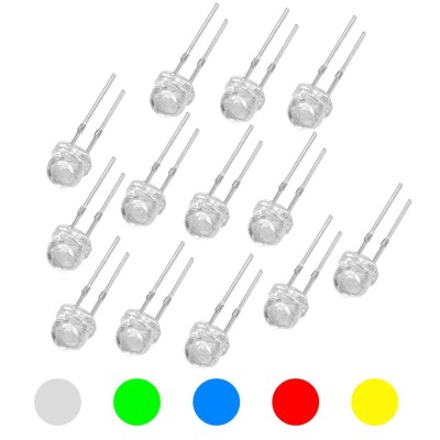 Kit LED de sombrero de paja, 50 piezas F5 Led Kit súper brillante, kit LED de sombrero de paja blanc